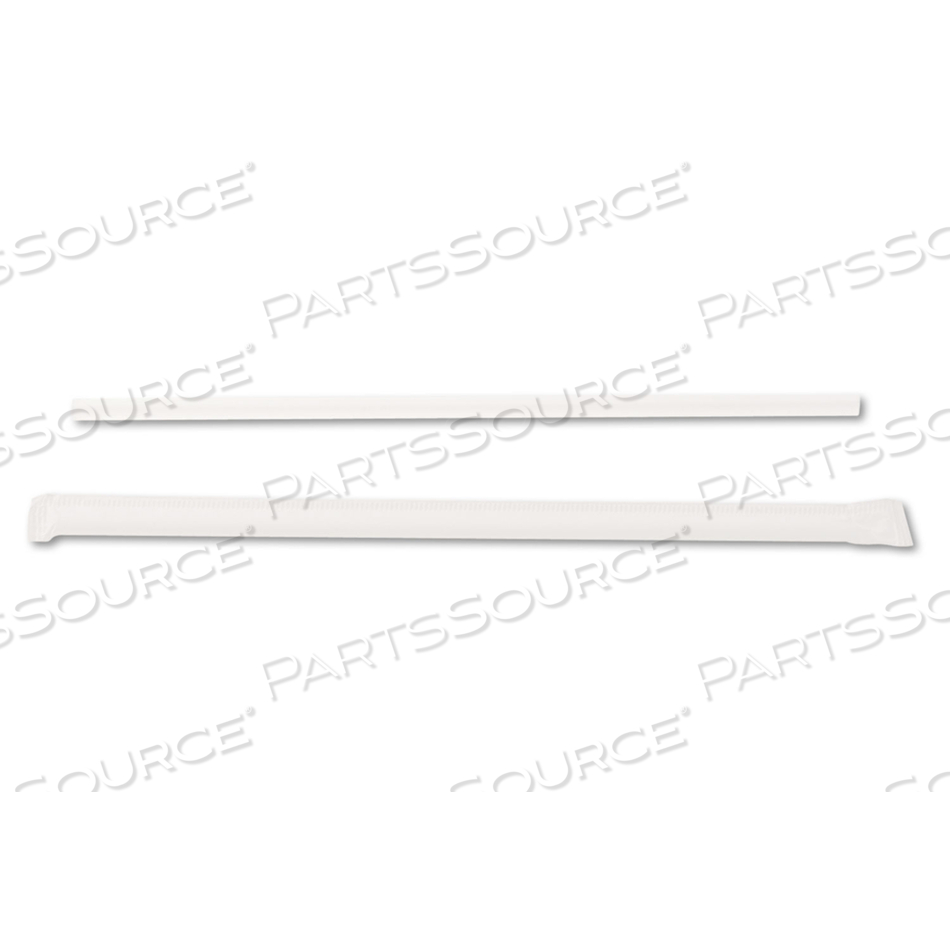 JUMBO STRAWS, 7.75, PLASTIC, TRANSLUCENT, 500/BOX, 4 BOXES/CARTON