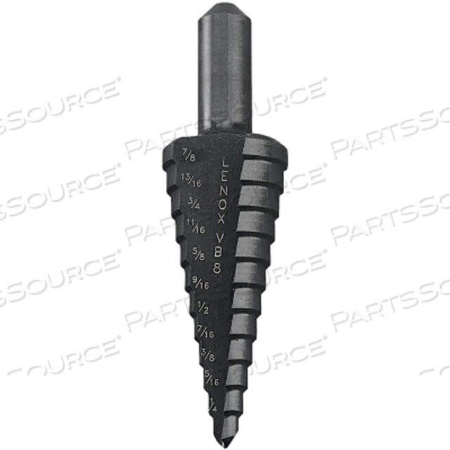 OEM#: 30908VB8STEP DRILL BIT, 12 BITS, 3/16 - 7/8 IN. HOLE, 3/8 IN. CHUCK by Lenox