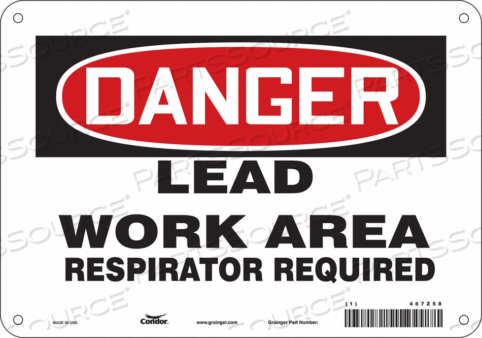OEM#: 467Z58SAFETY SIGN 10 W 7 H 0.055 THICKNESS by Condor