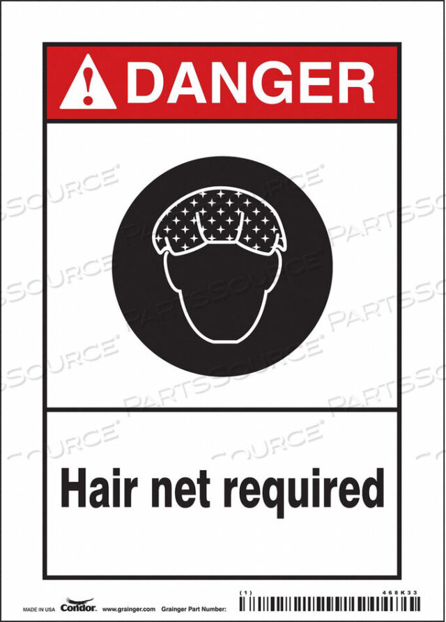 OEM#: 468K33SAFETY SIGN 5 W 7 H 0.004 THICKNESS by Condor