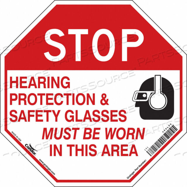 OEM#: 468L82SAFETY SIGN 18 WX18 H 0.004 THICKNESS by Condor