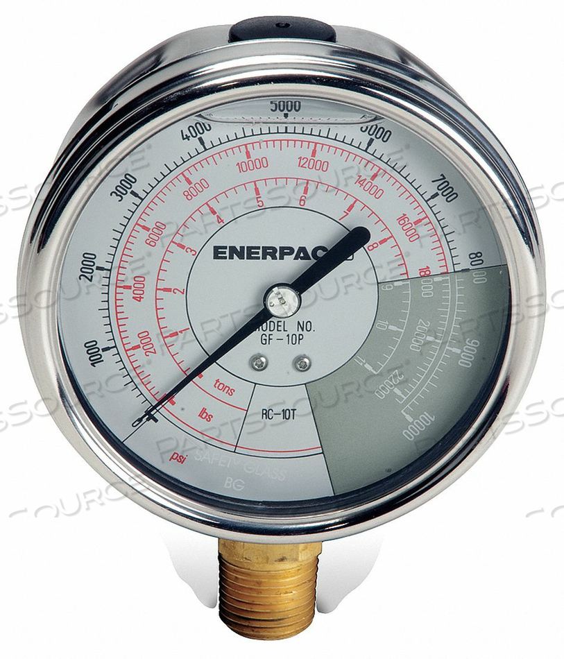 OEM#: GF10PPRESSURE GAUGE 0 TO 10000 PSI 4IN 1/2IN by Enerpac