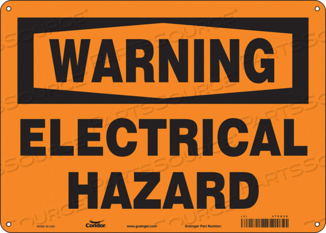 OEM#: 475U28SAFETY SIGN 14 W 10 H 0.055 THICKNESS by Condor