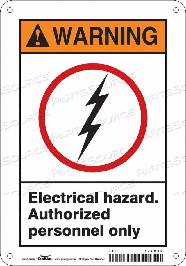 OEM#: 475U38SAFETY SIGN 7 W 10 H 0.032 THICKNESS by Condor