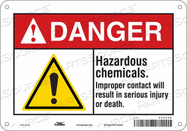 OEM#: 476A32CHEMICAL SIGN 10 W 7 H 0.055 THICKNESS by Condor