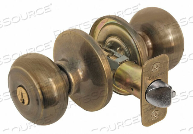 OEM#: RU0105KA4SKNOB LOCKSET RUSK STYLE ANTIQUE BRASS by Master Lock