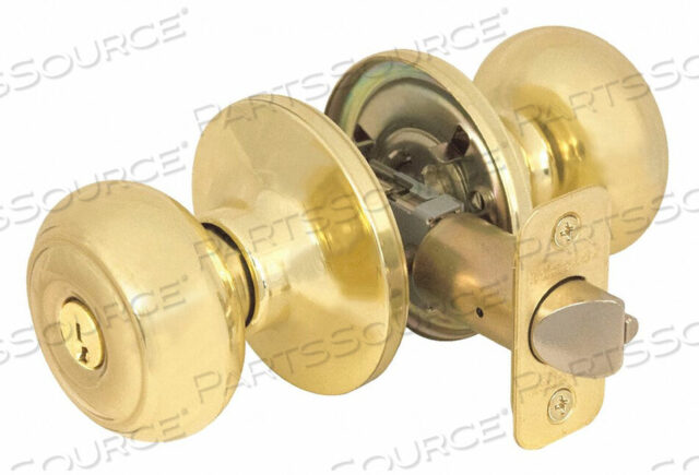 OEM#: RU0203KA4SKNOB LOCKSET RUSK STYLE POLISHED BRASS by Master Lock