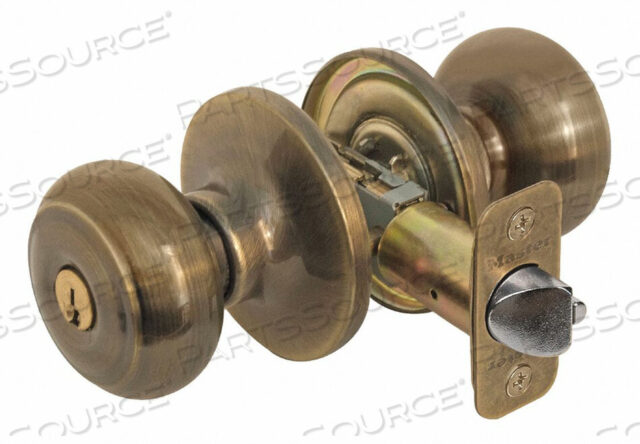 OEM#: RU0205KA4KNOB LOCKSET RUSK STYLE ANTIQUE BRASS by Master Lock