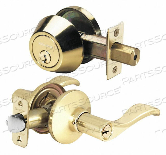 OEM#: WLC0603KA4LEVER LOCKSET POLISHED BRASS WAVE STYLE by Master Lock