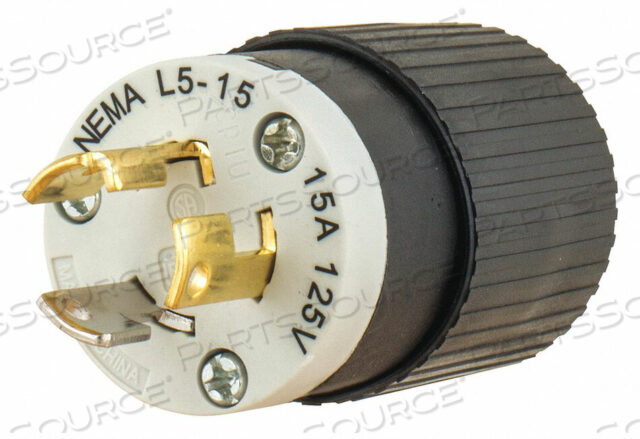 OEM#: 4721NPLOCKING PLUG BLACK/WHT 125VAC 0.5 HP 15A by Hubbell Power Systems