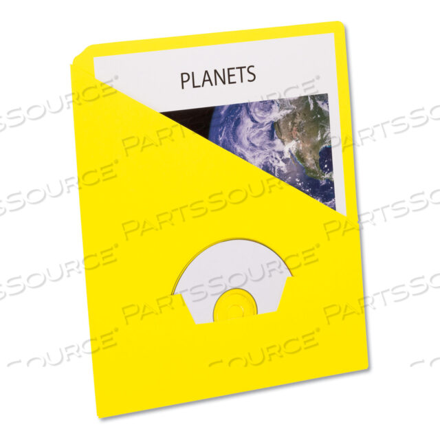 OEM#: 32909SLASH POCKET PROJECT FOLDERS, 3-HOLE PUNCHED, STRAIGHT TAB, LETTER SIZE, YELLOW, 25/PACK by Esselte Pendaflex Corp.