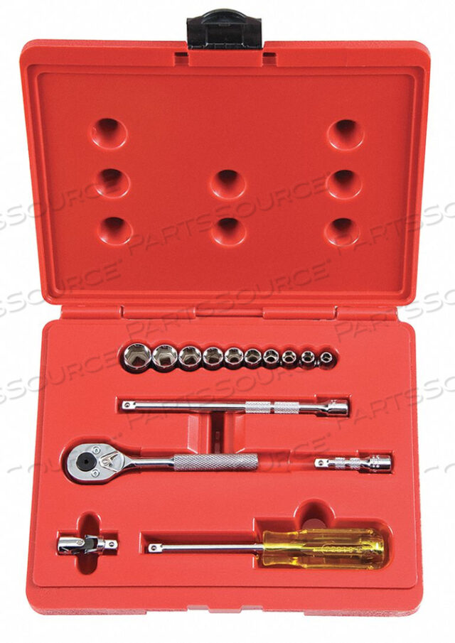 SOCKET WRENCH SET SAE 1/4 IN DR 15 PC