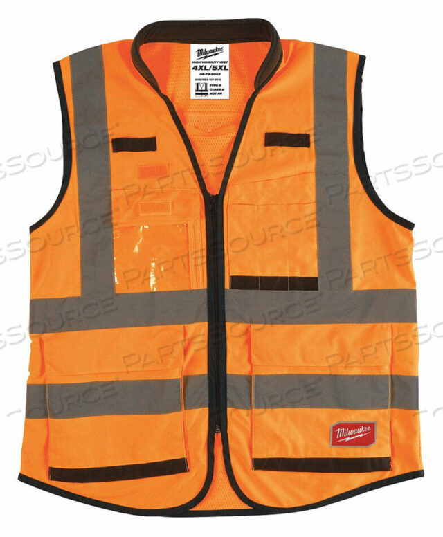 OEM#: 48-73-5074SAFETY VEST HIGH VISIBILITY ORANGE by Milwaukee Electric Tools