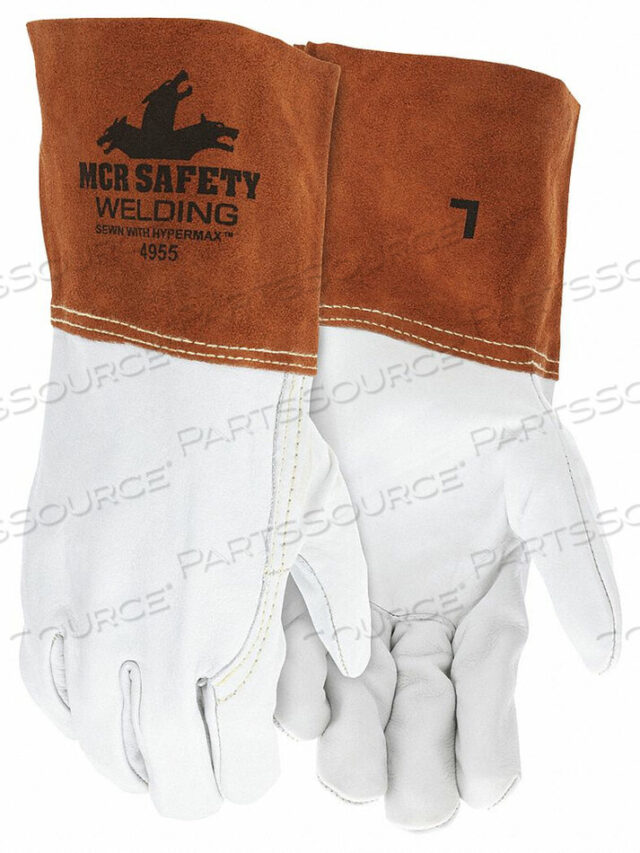 OEM#: 4955MWELDING LEATHER GLOVE BEIGE/BROWN M PK12 by MCR Safety