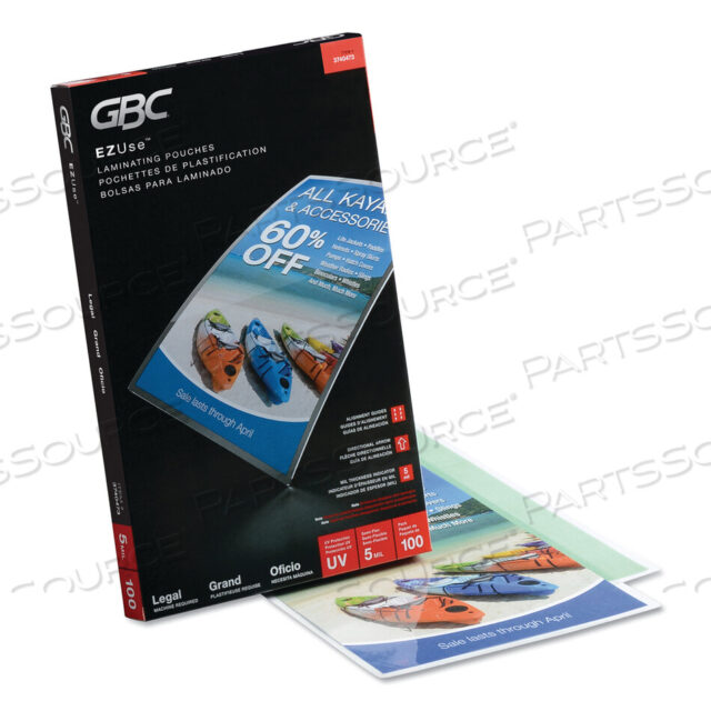 OEM#: 3740473EZUSE THERMAL LAMINATING POUCHES, 5 MIL, 9 X 14.5, GLOSS CLEAR, 100/BOX by ACCO Brands