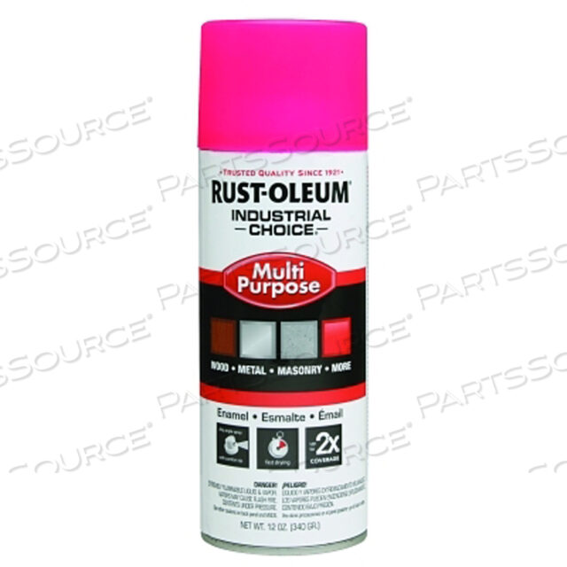 OEM#: 1659830INDUSTRIAL CHOICE 1600 SYSTEM ENAMEL AEROSOLS, 12 OZ, FLUORESCENT PINK, HI-GLOSS by Rust-Oleum