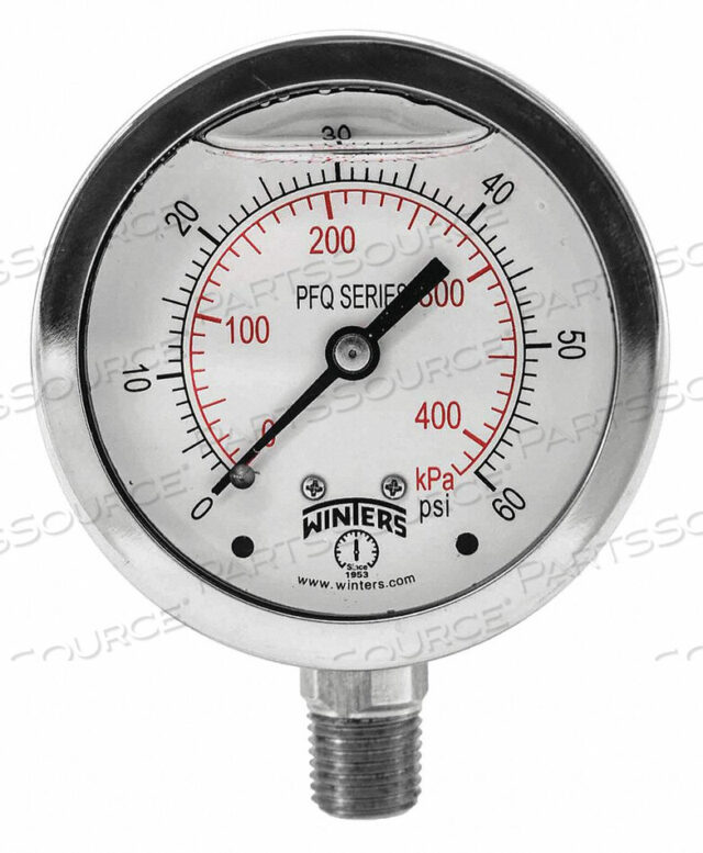 OEM#: PFQ120QUAL. SS/SS GAUGE 2.5 1/4 LM 60 PSI/KPA by Winters Instruments