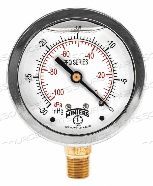 QUAL SS/BR GAUGE 2.5 1/4LM 30HG VAC/KPA