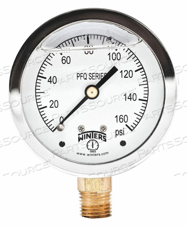 OEM#: PFQ805R1QUAL SS/BR GAUGE 2.5 1/4LM 0-160PSI by Winters Instruments