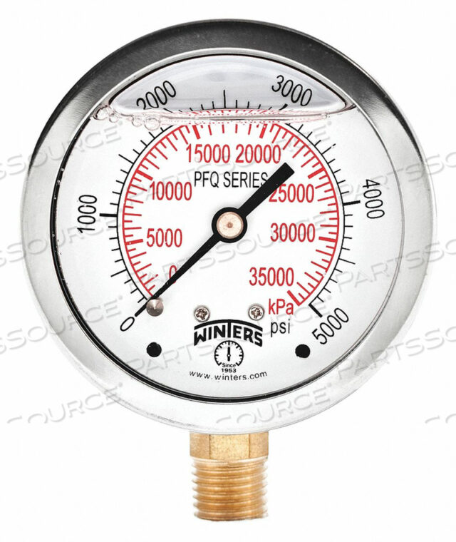 QUAL SS/BR GAUGE 2.5 1/4LM 5000PSI/KPA