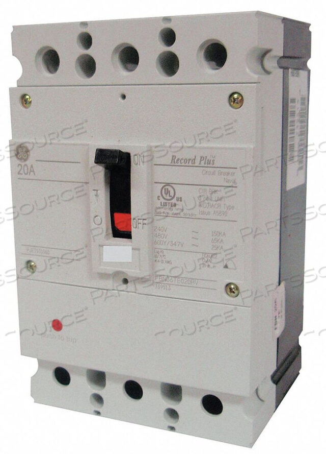 OEM#: FBH36TE020RCIRCUIT BREAKER 20A 3P 347/600VAC FBH by General Electric Company