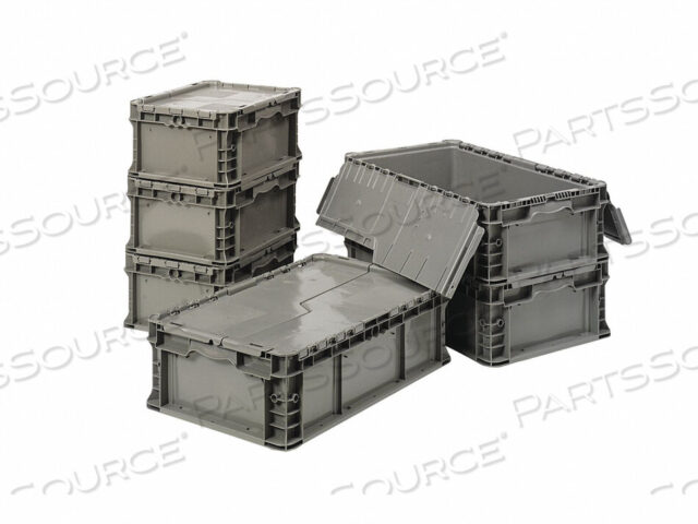 OEM#: NSOA2415-7 GRAYATTACHED LID CONTAINER GRAY by Lewisbins