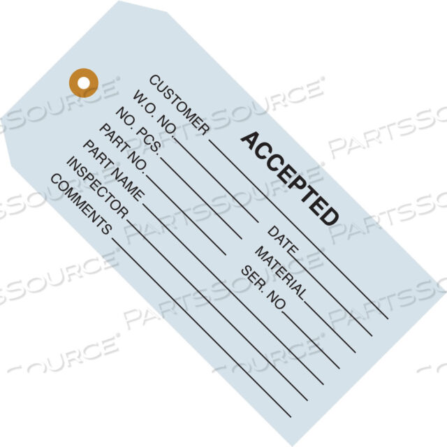 OEM#: G20011INSPECTION TAGS, ACCEPTED, 4 3/4 X 2 3/8, BLUE, 1000/CASE by BOX Partners (Box Acquisitions, LLC)