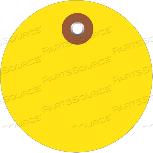 OEM#: G26073PLASTIC CIRCLE TAGS, 3, YELLOW, 100/EACH by BOX Partners (Box Acquisitions, LLC)