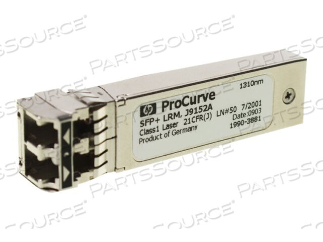 HPE - SFP+ TRANSCEIVER MODULE - 10 GIGABIT ETHERNET - 10GBASE-LR - LC/UPC SINGLE MODE - UP TO 6.2 MILES - 1310 NM - FOR HP SFP+ ZL MODULE RACK SHIPPABLE, HPE 2-PORT, 5406, 6120, 6600-24, 6600-48, SFP+ ZL