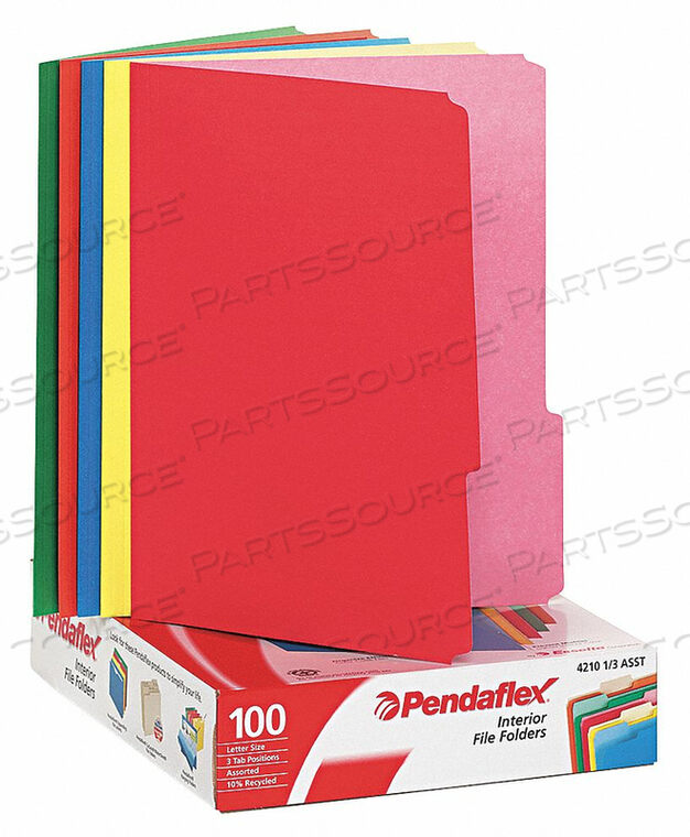 OEM#: PFX421013ASSTLETTER FILE FOLDERS ASSORTED PK100 by Tops