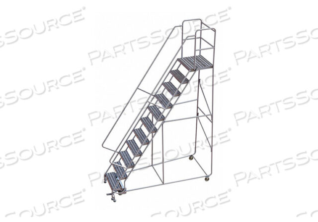 OEM#: WLAR111244-D4ROLLING LADDER 11 STEP ALUMINUM RIBBED by Tri-Arc