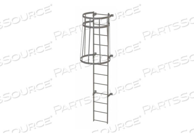 OEM#: WLFC111212 STEP STEEL CAGED FIXED ACCESS LADDER, GRAY by Tri-Arc