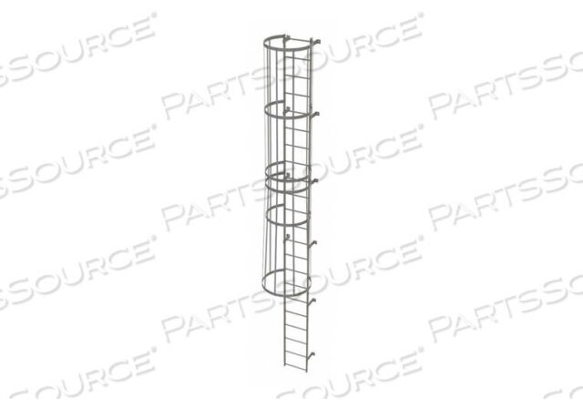 OEM#: WLFC112222 STEP STEEL CAGED FIXED ACCESS LADDER, GRAY by Tri-Arc