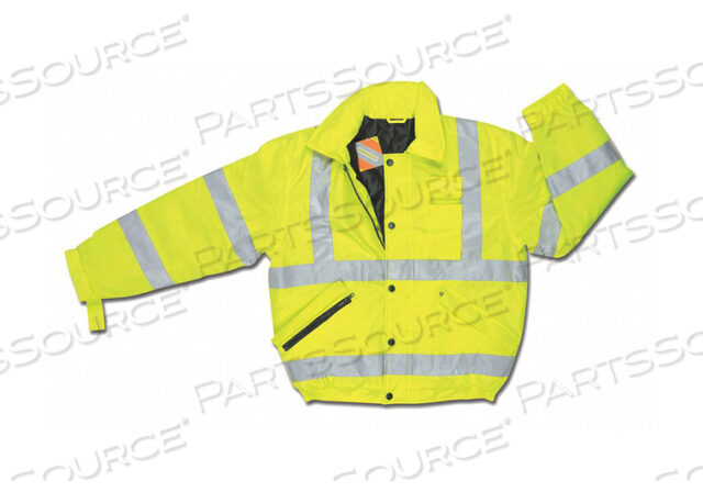 B0MBER JACKET W LIME SILVER STRIPES 3XL