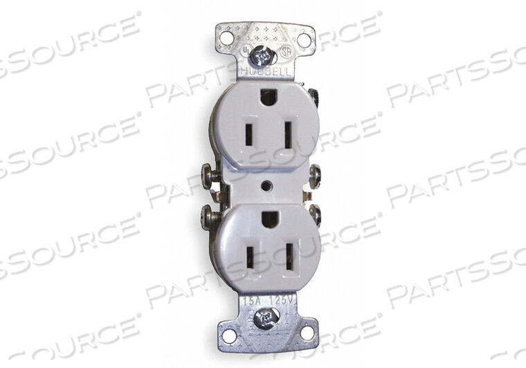 OEM#: RR15WRECEPTACLE DUPLEX 15A 5-15R 125V WHITE by Hubbell Incorporated, Wiring Device-Kellums