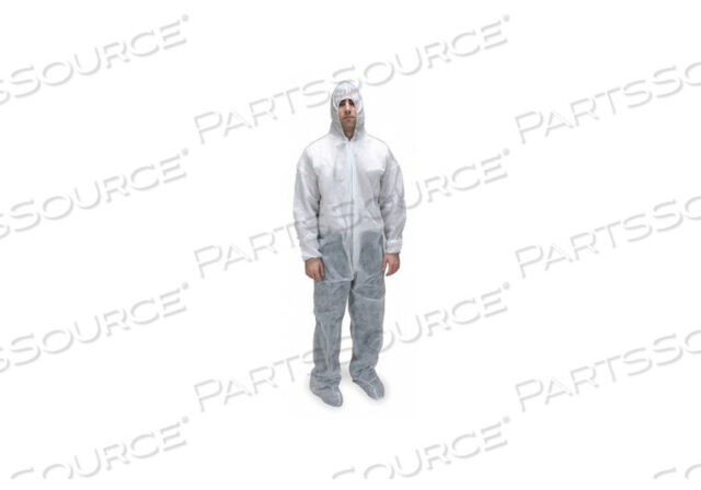 OEM#: 2KTP4D2178 HOODED COVERALL W/BOOTS WHITE 4XL PK25 by Condor