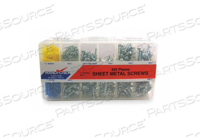 OEM#: WWG-DISP-SCREW365SHEET METAL SCREW ASST PAN ZINC 365 PC by ITW