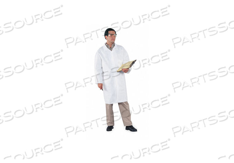 OEM#: 44452DISP. LAB COAT M MICROPOROUS WHITE PK30 by KleenGuard
