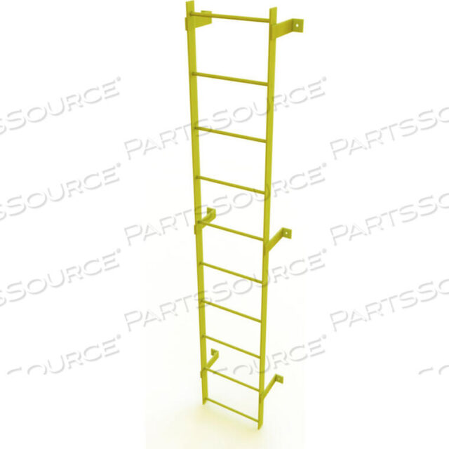 OEM#: WLFS0110-Y10 STEP STEEL STANDARD UNCAGED FIXED ACCESS LADDER, YELLOW by Tri-Arc