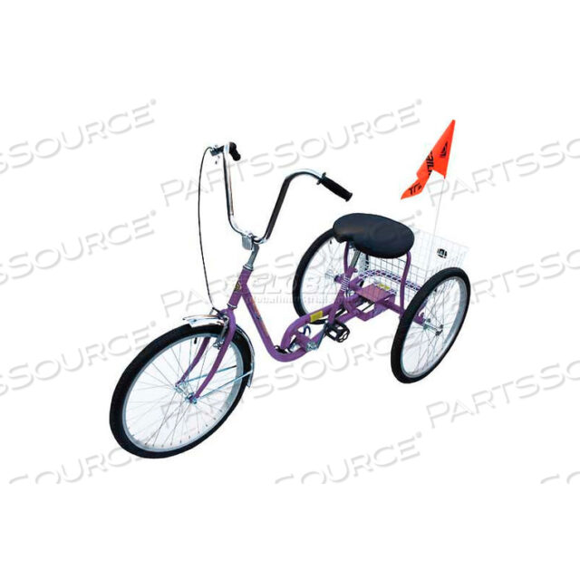 INDUSTRIAL TRICYCLE 250 LB CAPACITY SINGLE SPEED COASTER BRAKE PURPLE