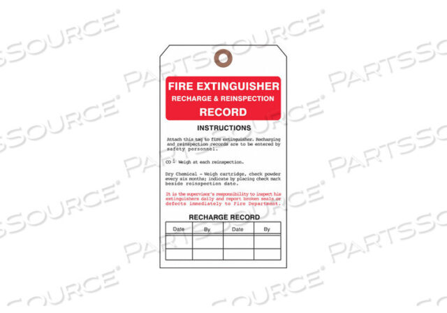 OEM#: FTUF-G51FIRE EXTINGUISHER TAG 7 X 4 IN PK25 by See All Industries