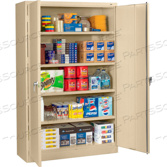 JUMBO STORAGE CABINET, 48WX18DX78H, SAND, UNASSEMBLED