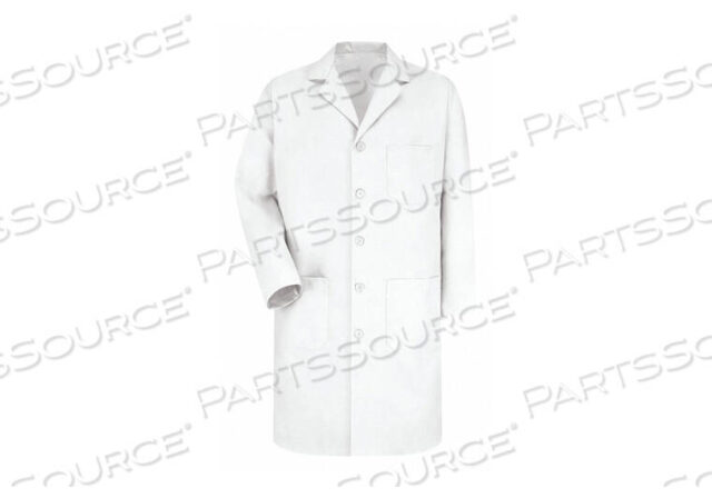 OEM#: KP14WH RG 38RED KAP MENS LAB COAT, WHITE, POLY/COMBED COTTON, REGULAR, 38 by VF Imagewear, Inc.