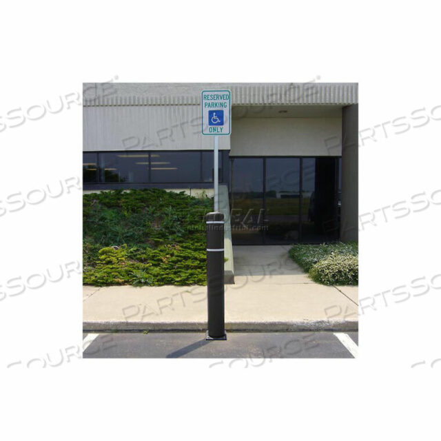 OEM#: B52/8-G-BK/W52H WITH 8H SIGN POST - NATURAL GROUND INSTALLATION - BLACK COVER/WHITE TAPES by Flexpost, Inc.