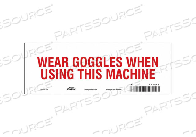 SAFETY SIGN 10 WX3-1/2 H 0.004 THICK