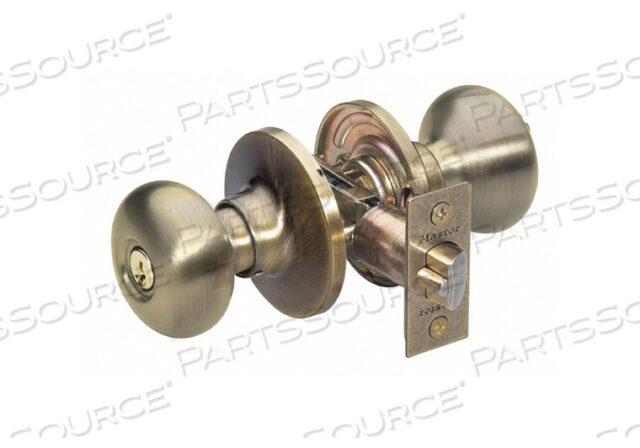 OEM#: BC0105KAKNOB LOCKSET BISCUIT STYLE ANTIQUE BRASS by Master Lock