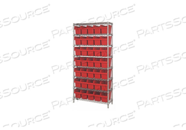 OEM#: WR8-804RDBIN SHELVING OVERALL 36 D RED by Quantum Storage Systems