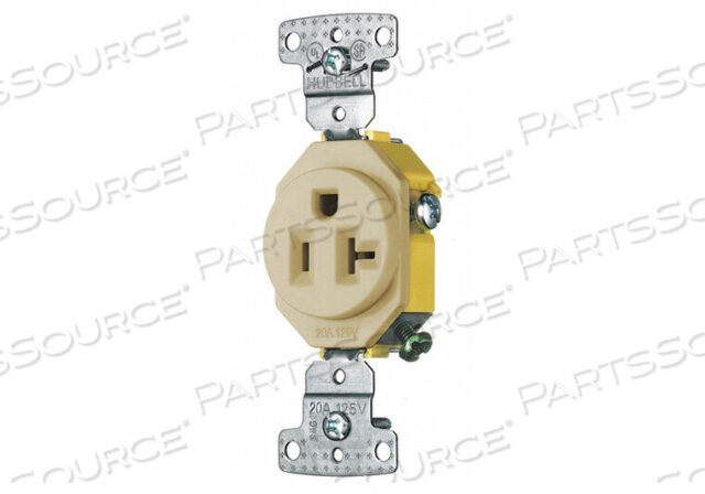 OEM#: RR201IRECEPTACLE IVORY 1.0 HP 20A 3 WIRES by Hubbell Power Systems