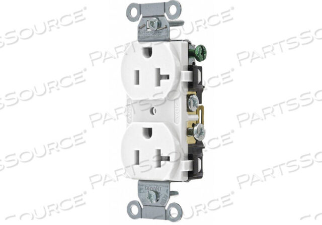 OEM#: BRYCRS20WRECEPTACLE WHITE 20A DUPLEX OUTLET NYLON by Hubbell Power Systems