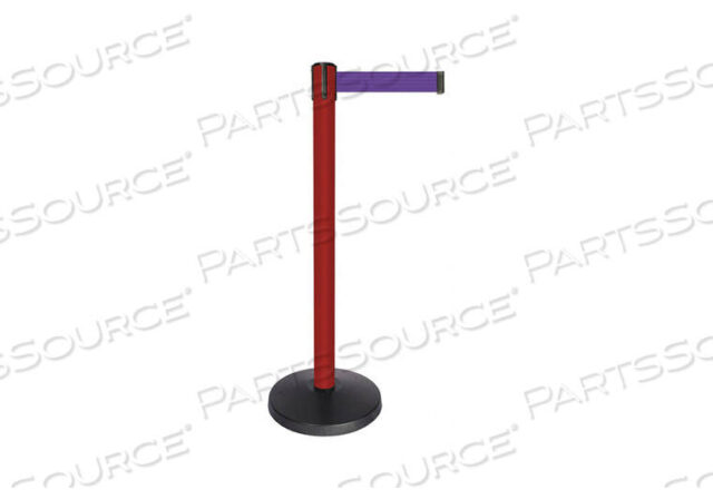 OEM#: QPLUS-21-P5BARRIER POST W/BELT RED POST PURPLE BELT by Queueway